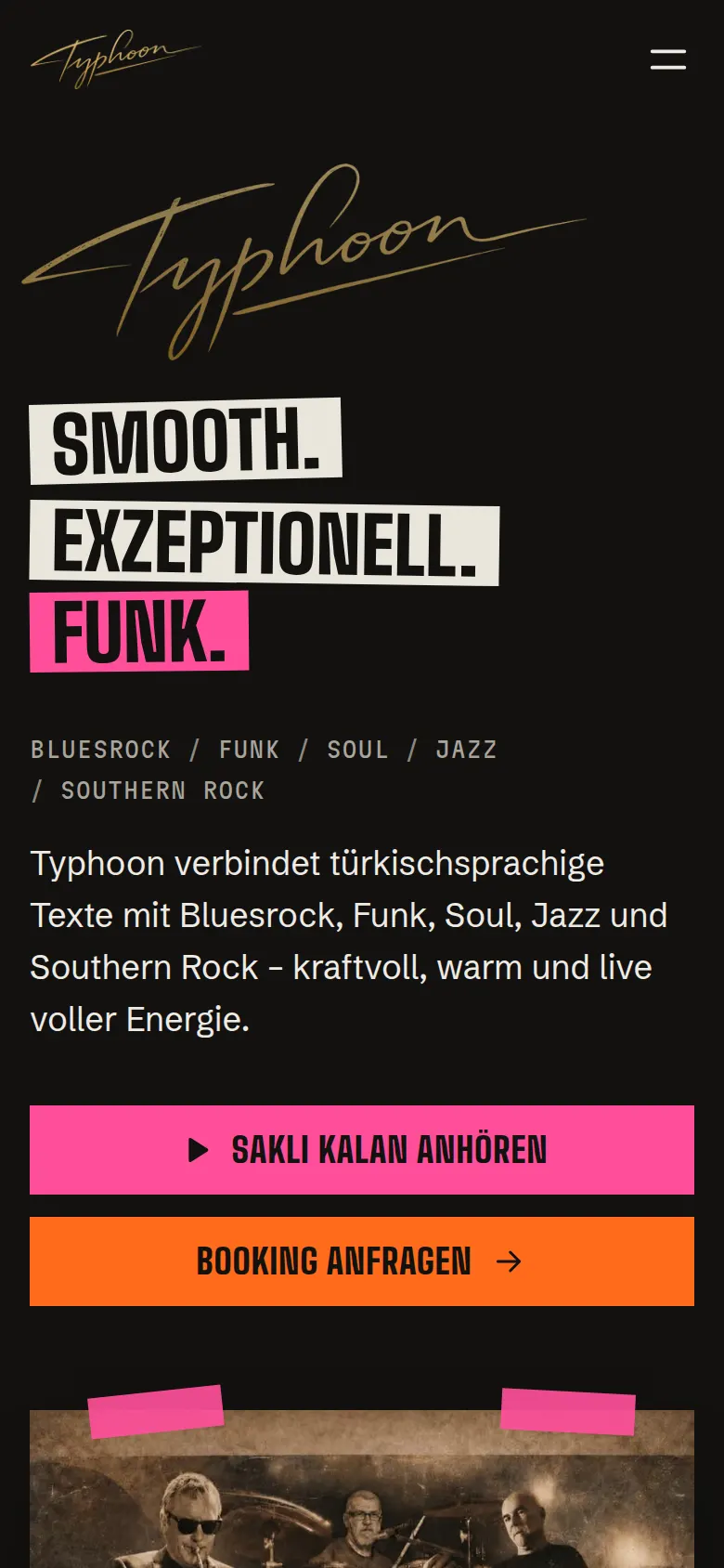 Typhoon: Startseite am Handy